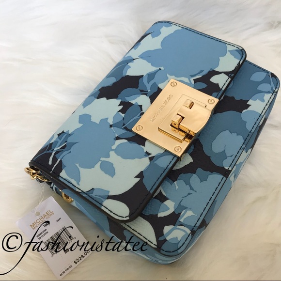 NWT MICHAEL KORS TINA CLUTCH CROSSBODY NAVY - Picture 3 of 8